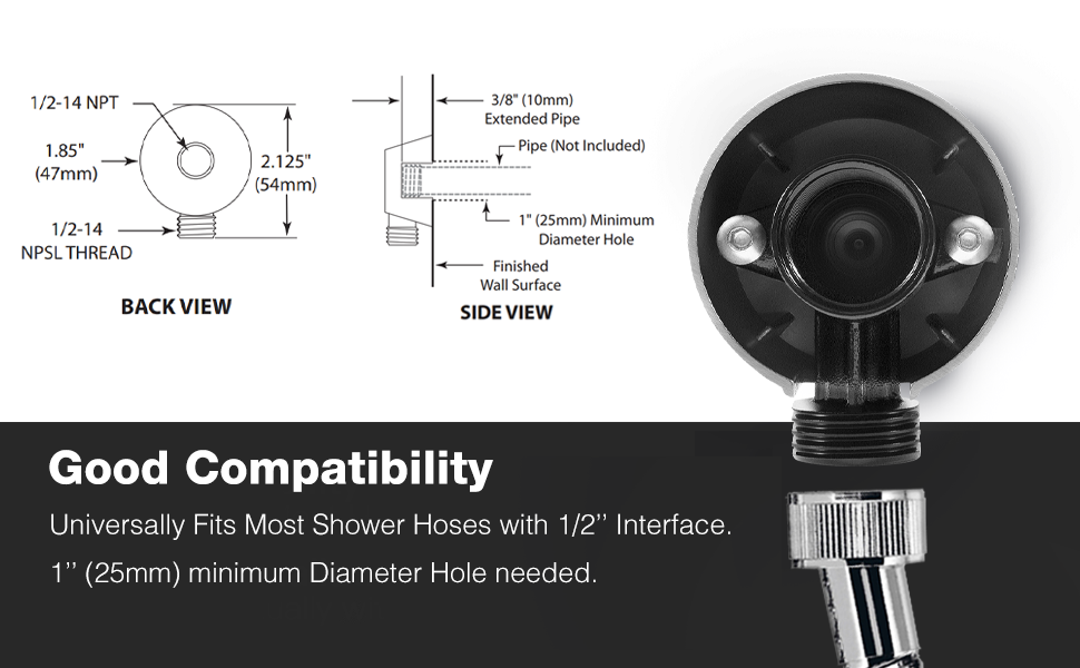 A725BN Round Drop Ell Handheld Shower Wall Connector, Brushed Nickel 0.