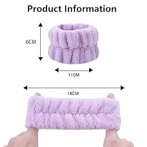 Spa headbands wrist size