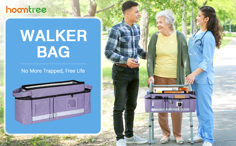 HOOMTREE Walker Basket Walker Bag with Cup Holder,Baskets