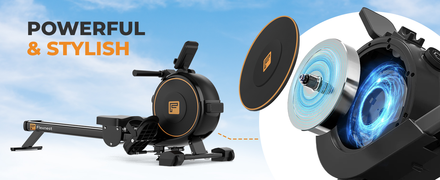 Flexnest Flexrower Lite Smart BluetoothEnabled Rowing Machine, for Home with Classes