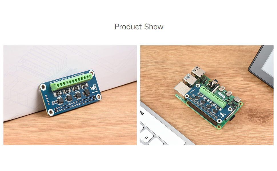waveshare 4ch Current/Voltage/Power Monitor HAT for Raspberry Pi with I2C/SMBus