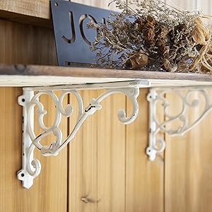 Amazon.com: 4 Pack Antique White Shelf Brackets,11 x 7.5