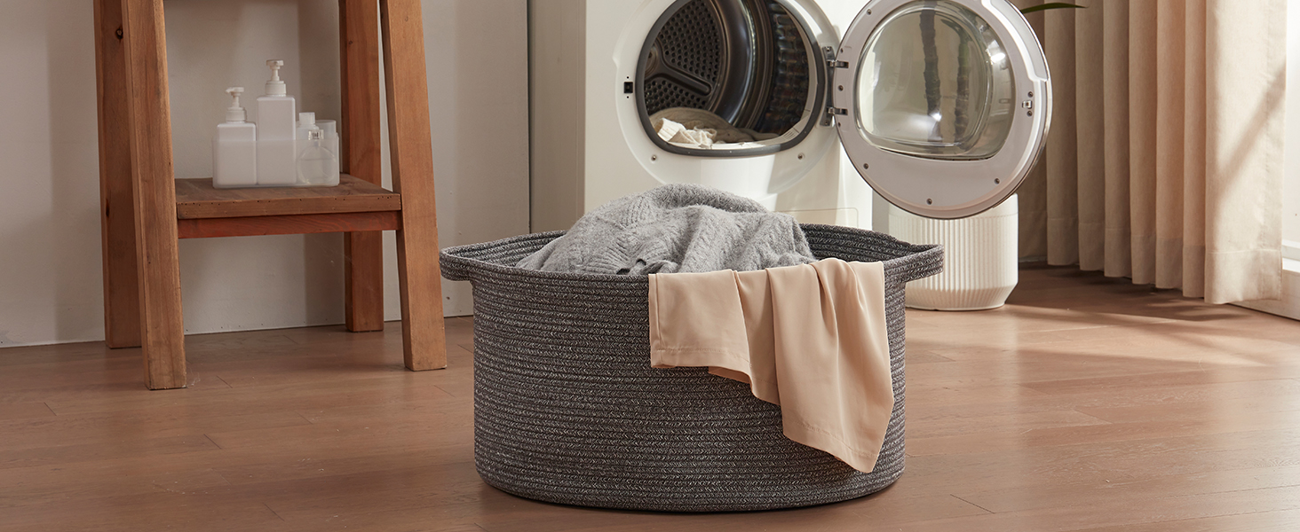 OIASKET Large Woven Baskets for Storage, 22.8" x 22.8" x 13