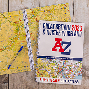 Great Britain A-Z Super Scale Road Atlas 2026 (A3 Spiral): Easy to read map of Great Britain in A5 size with spiral binding 9 A-Z Great Britain Super Scale 2026 lifestyle
