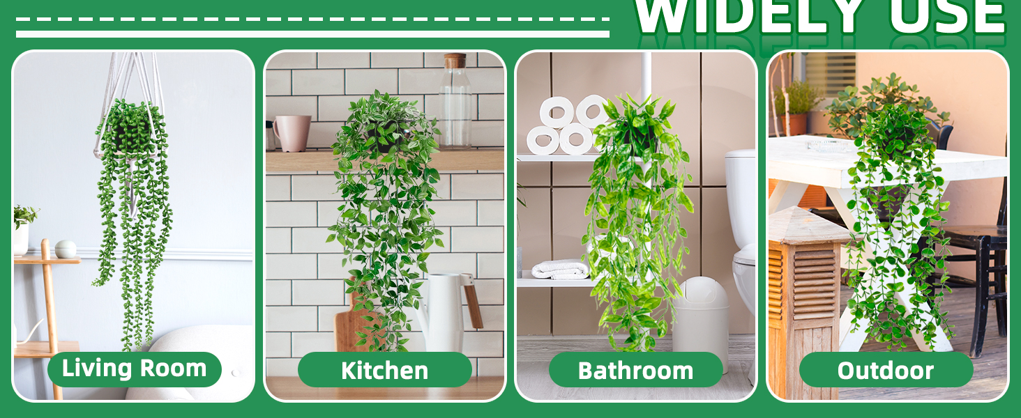 Artificial Hanging Plants for Shelf, 6 P... 15 4