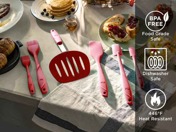 Kitchen Mama WaltzGrip Silicone Kitchen Utensils Set: 6-Piece Spatula