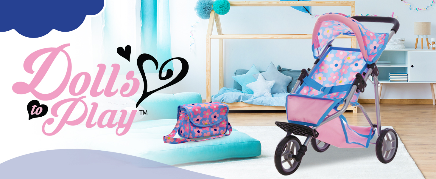 baby doll stroller jogger dolls girls kids toy toddler carriage realistic accessories dolls