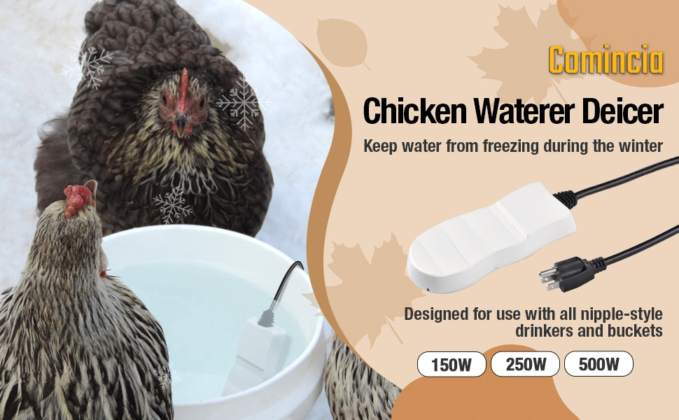 comincia Heated Chicken Waterer Deicer,Thermostatic