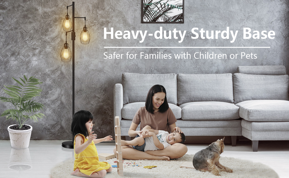 mother and children playing in the living room