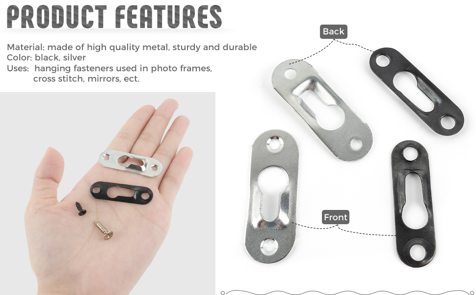 AUEAR, Metal Keyhole Hanger Picture Frame Mirror Hanging