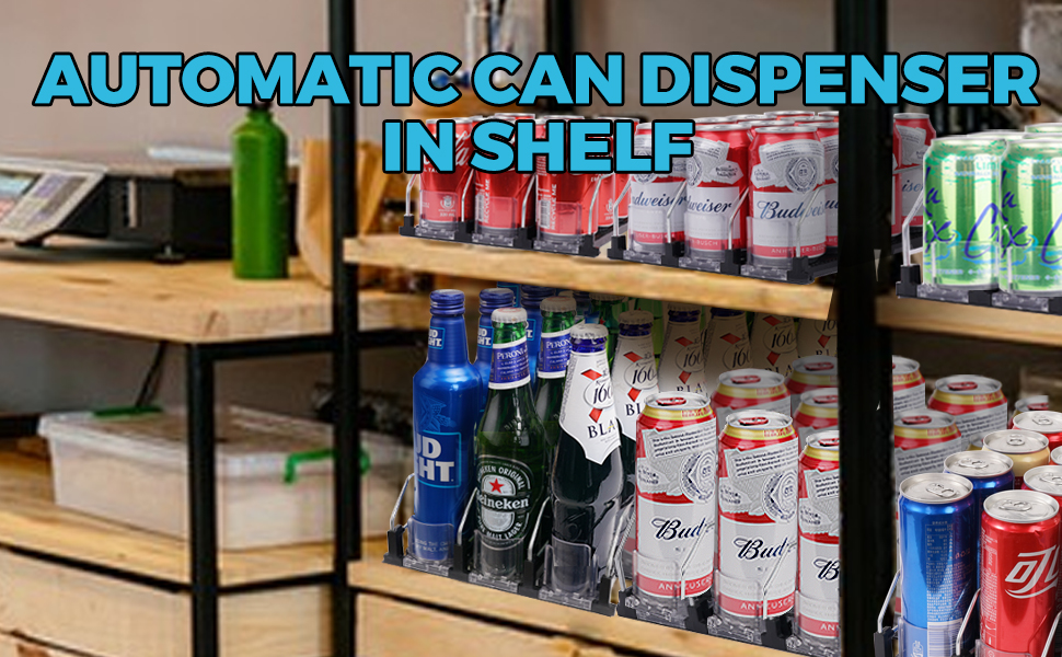 Automatic refrigerator can pusher