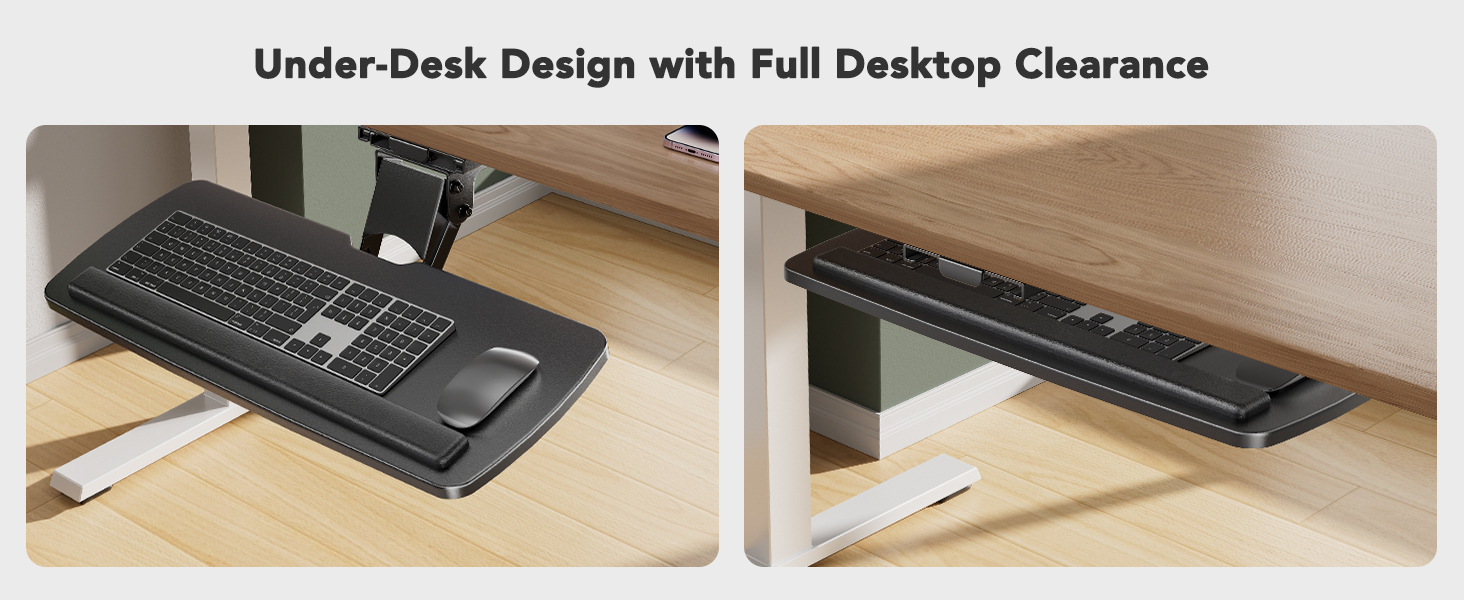 HUANUO Keyboard Tray Under Desk, 360 Adjustable Ergonomic Sliding