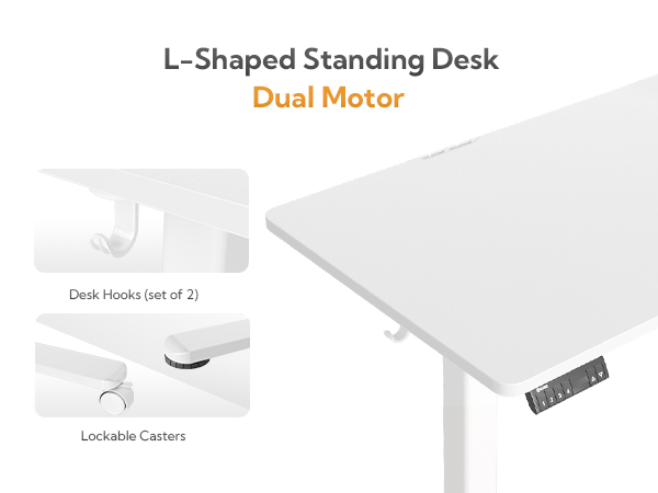 Square Stand ホワイト Amazon.com: Claiks L Shaped Standing Desk Adjustable Height