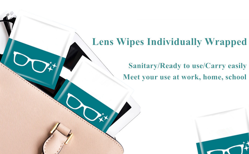 Lens Cleaning Wipes, Glasses Wipes, PreMoistened Lens Wipes for Eyeglasses