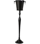 WHW Whole House Worlds Old World Luxurious Grand Hotel Champagne Bucket with Tall Stand, Black Fi...