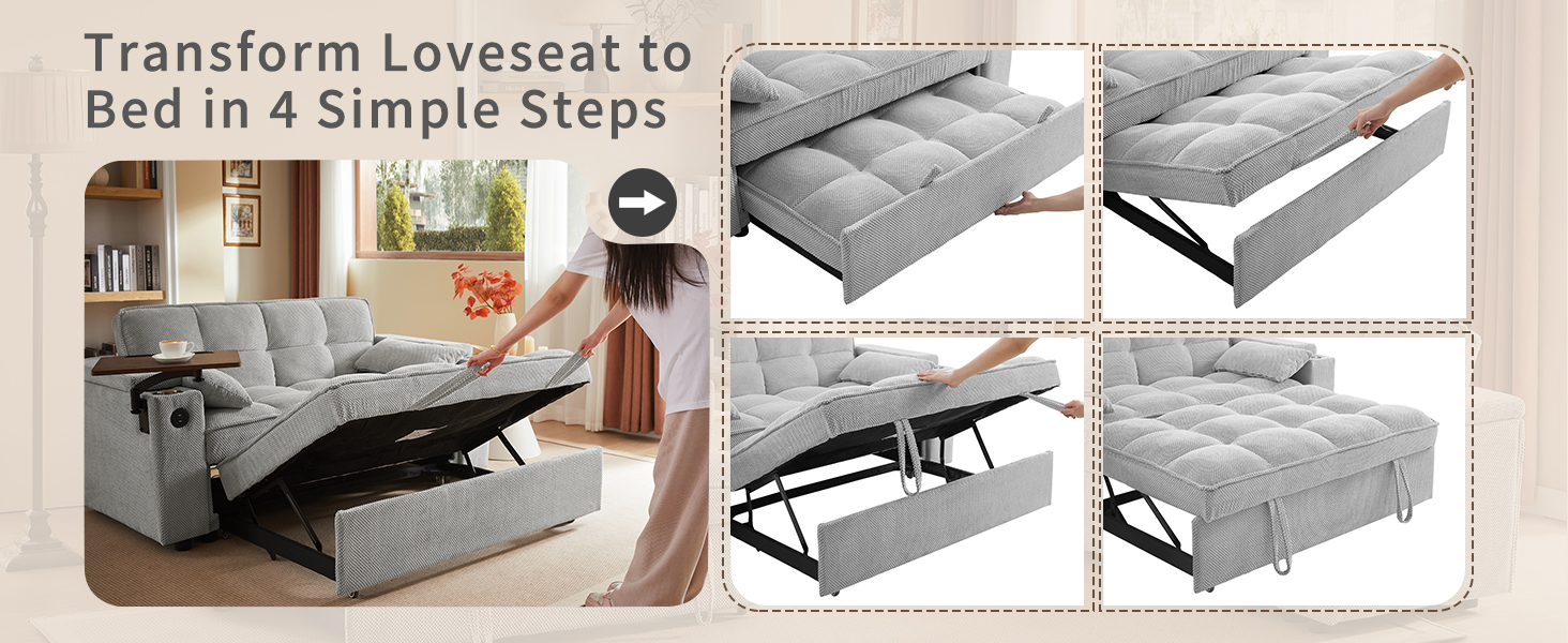 3-in-1 Convertible Sleeper Sofa