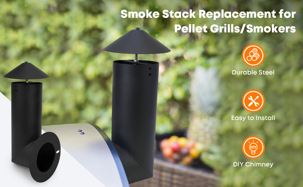 Stanbroil Grill Smoke Stack Compatible with Pit Boss, Traeger, Camp