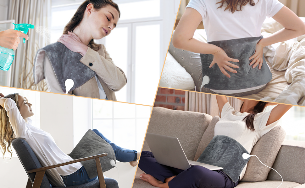 ATASA Heating Pad for Back Pain Relief & Cramp, XL Electric