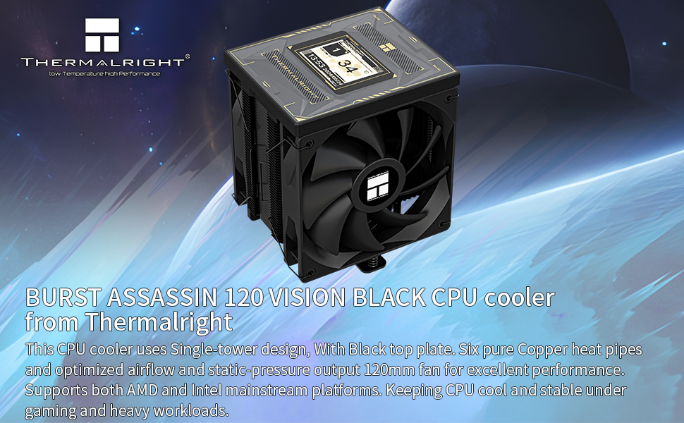 PC用ファン・クーラー BURST ASSASSIN 120 VISION BLACK Amazon.com: Thermalright Burst Assassin 120 Vision Black CPU
