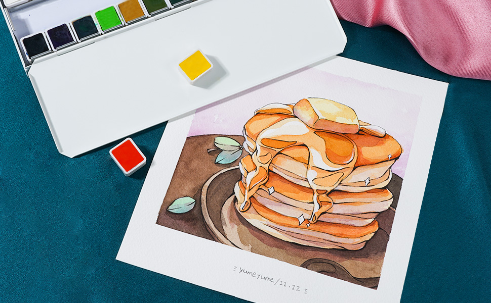 Paul Rubens 水彩絵の具 透明水彩 絵の具 24色 固形水彩 水彩 パレット イラスト 漫画用 画材 絵の具セット アーティスト 専門家 プレゼント 宝石シリーズ 月光石 24色セット 絵具 ホビー