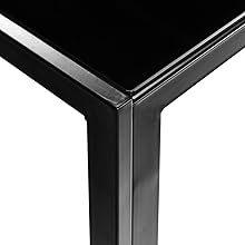 Black temperd glass table