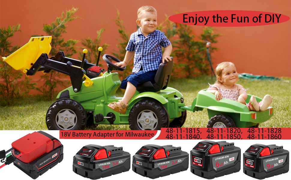 Power Wheel Adapter for Milwaukee M18 18V Power Wheels