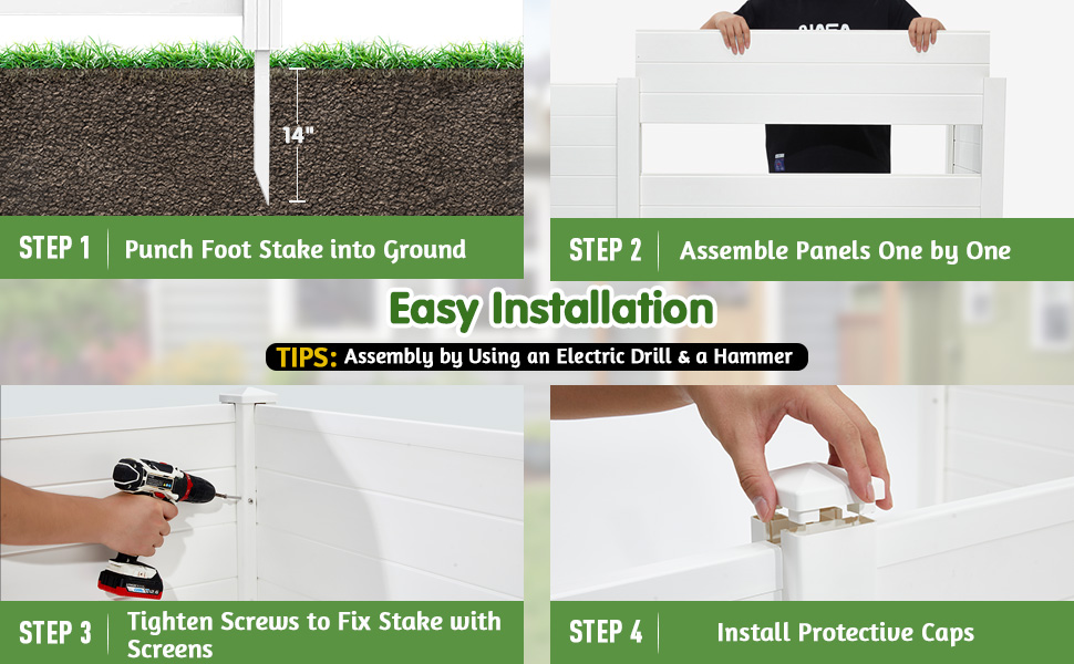 OUTGAVA Outdoor Privacy Screen 2 Panels, 48"W x 49"H