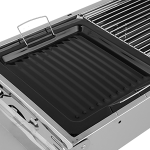 Barbecue à Charbon Pliant Portable, BBQ De Table Avec Double Ailes, Pour Camping Et Pique Nique, Barbecue De Jardin, Avec Poêle à Frire Antiadhésive, 1223075cm 15 Non-stick Square Grill Pan