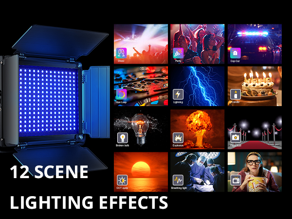 GVM RGB LED lampa wideo ze statywem, 60 W LED Photography