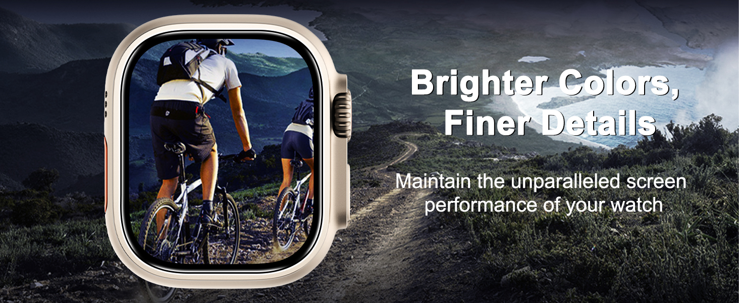 UniqueMe 2 Pack for Apple Watch Ultra/Ultra 2 Screen Protector 49mm, 9H