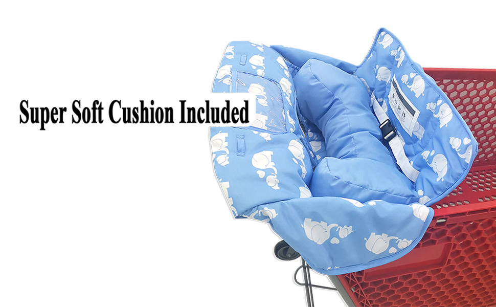 blue grocery cart cover