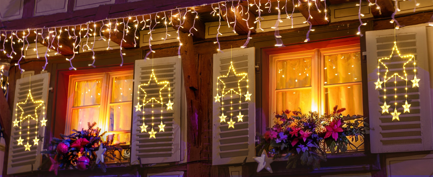 Marchpower LED Christmas Window Star Lights 2Pack Dreamy