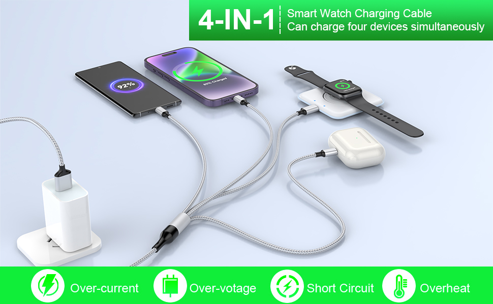 4 in 1 Apple Watch Charger Foldable Charger Stand Smart