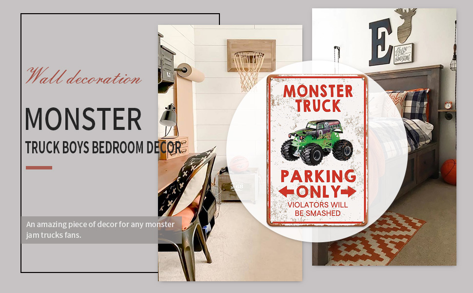 monster trucks decor for boys, Monster Truck Room Decor