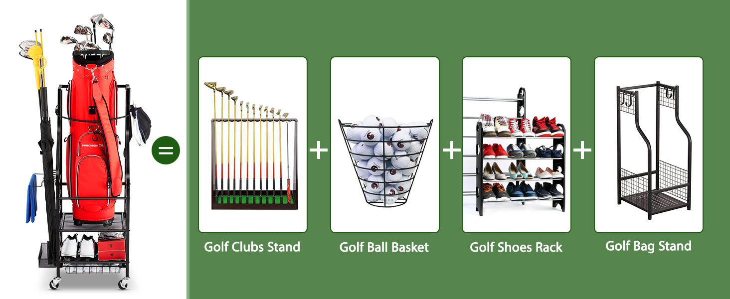 FHXZH Golf Bag Storage Garage Organizer- Golf Bag Stand 