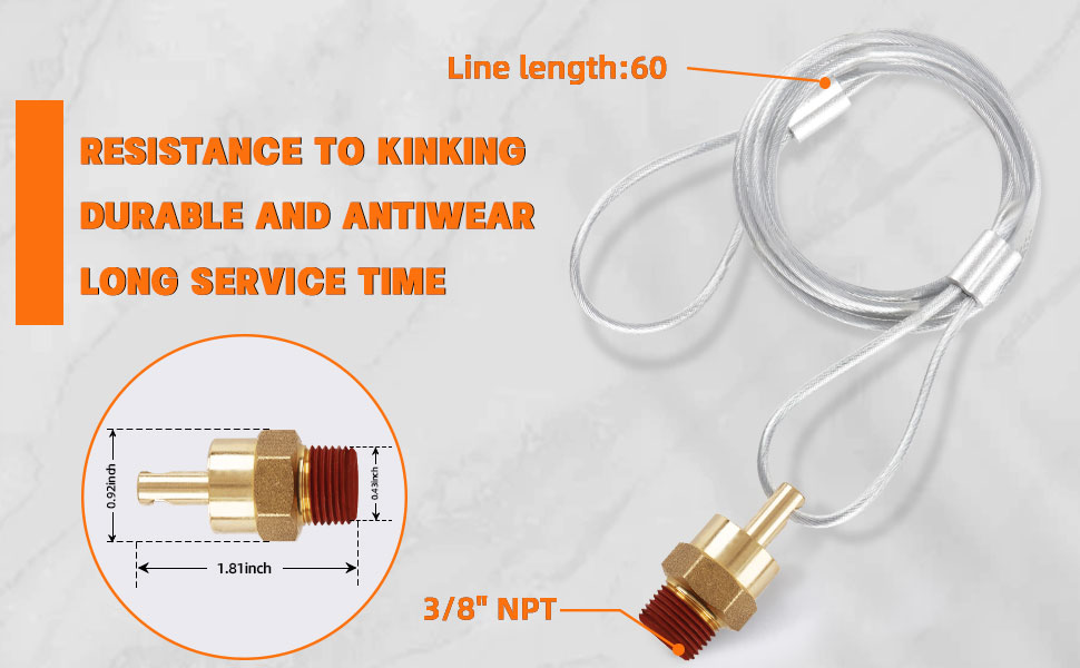 HASAOMOI 2 Pack of 3/8" NPT Air Tank Drain Valve with 60