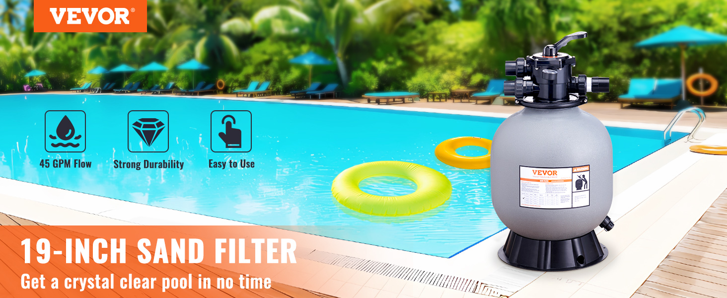 VEVOR 25033BX 19inch, Up to 45 GPM Flow Rate, Above