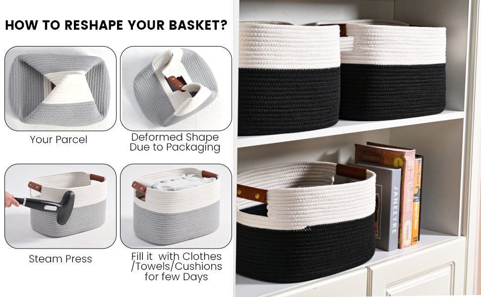 Woven Cotton Rope Storage Basket,Decorative Woven Basket,Decorative