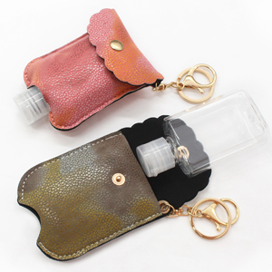 Hand Sanitizer Holder Keychain with Empty Squeeze Travel Bottles,Refillable Leakproof Container