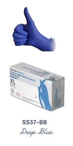 SS37BB Blue nitrile glove