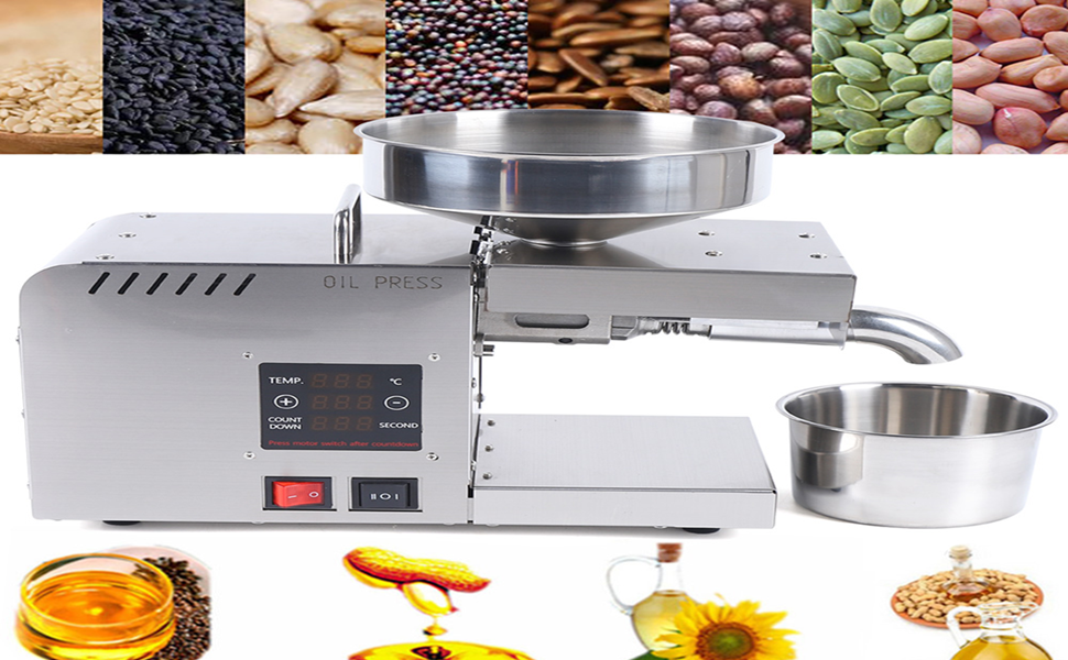 Oil Press Machine 610W Cold/Hot Press Automatic 