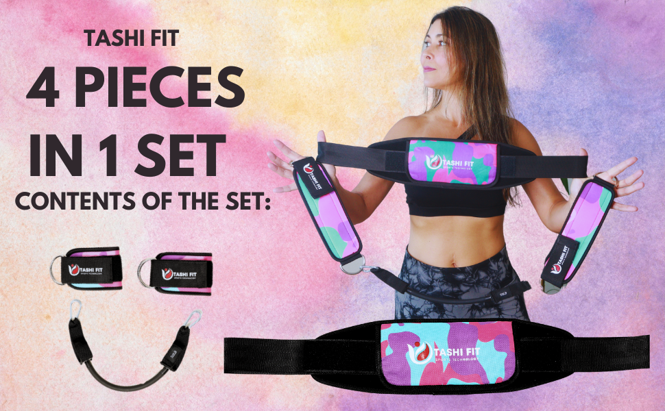 TASHI FIT Hip Thrust Belt Includes a Ankle Straps, Glute