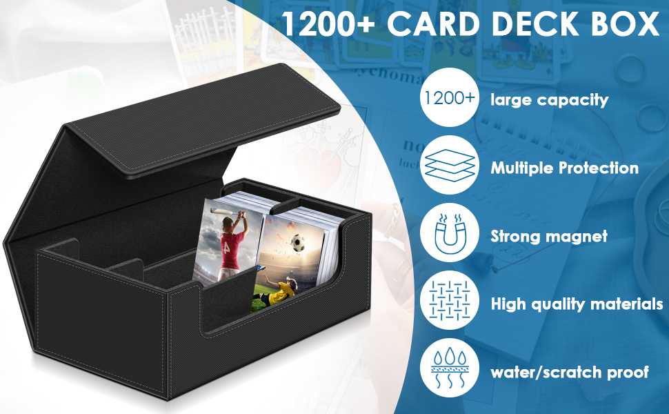 Amazon.com: 1200+ Card Deck Case for Trading Cards, Leather