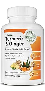 turmeric & ginger supplement bottle