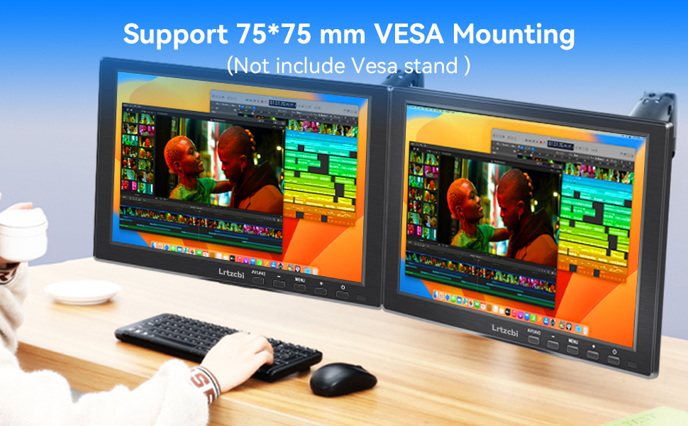 Tragbarer Monitor 10,1 Zoll Klein HDMI Monitor Lrtzcbi IPS Bildschirm