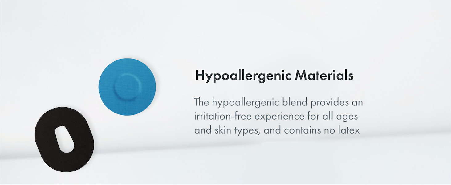 hypoallergenic cgm patches, irritation free made for all ages and skin types and contains no latex