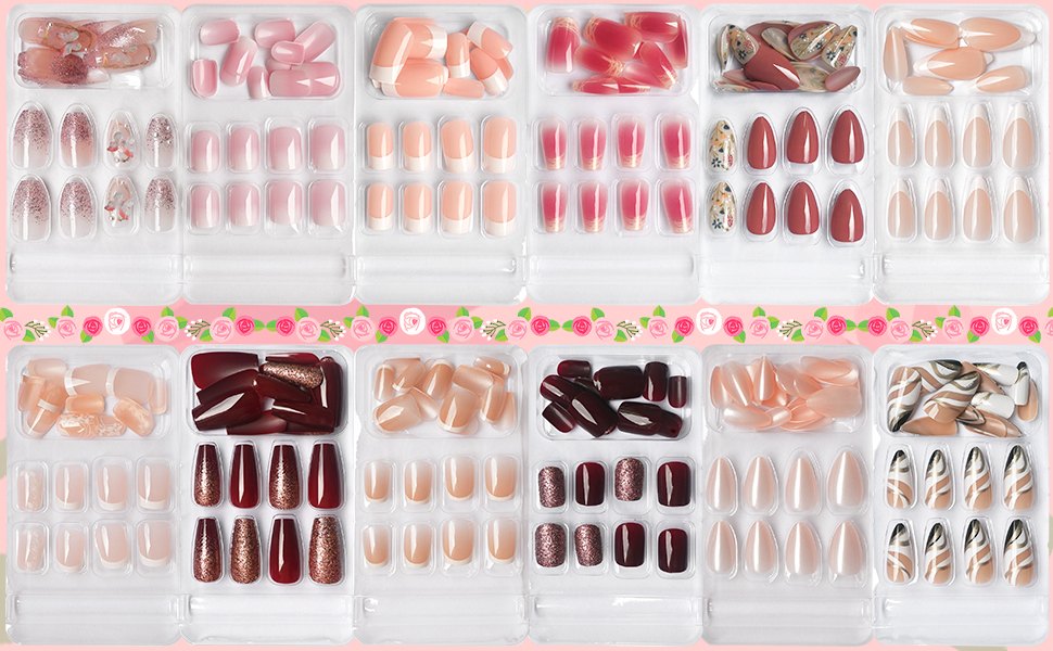 medium press on nails, almond nails press on, medium length press on nails, fake nails almond