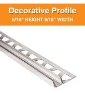 Schluter Deco-SG Decorative Profile for Tiled Showers - Creates Shadow Gap Between Tile Courses o...