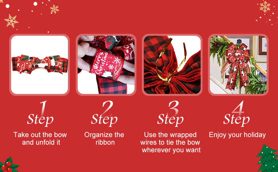 Montekin Large Christmas Bows for Wreath 20x11 Inch, 2 Pack