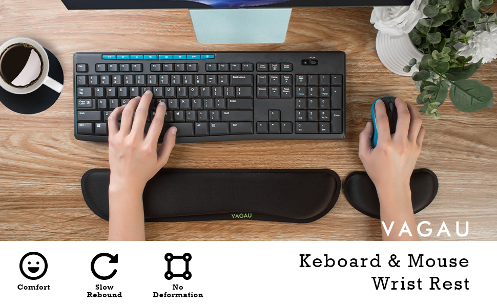 Premium Keyboard Wrist Rest and Mouse Pad Wrist Support, Ergonomic